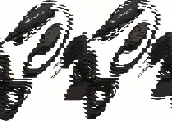 Swivel Monaural Over The Ear Earpiece with In-Line Microphone and Push-To-Talk, Black